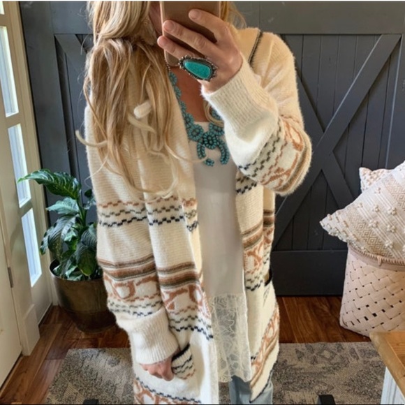 New Cozy Oversized Hooded Pocketed Long Cardigan Sweater Coat Western Boho - Picture 2 of 7